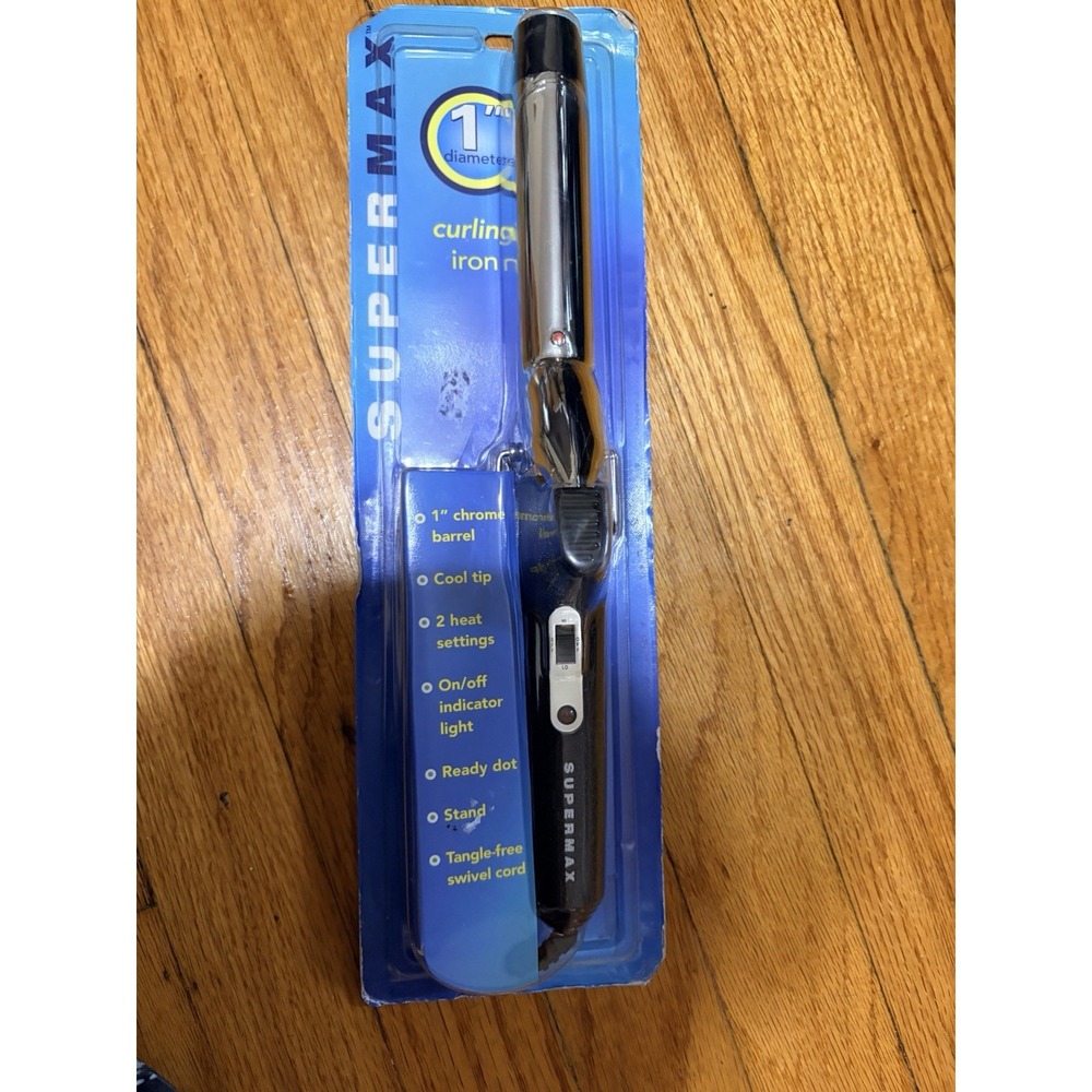 Supermax Curling Iron NWT  1 Inch Chrome Barrel